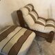 Vintage fireside chair and pouf circa 1980