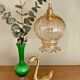 Vintage amber glass globe pendant light