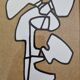 Screenprint after Jean Dubuffet framed under glass 26 cm by 32 cm