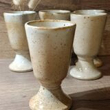 5 vintage 1960s/70s light pyrite stone coffee/tea mugs