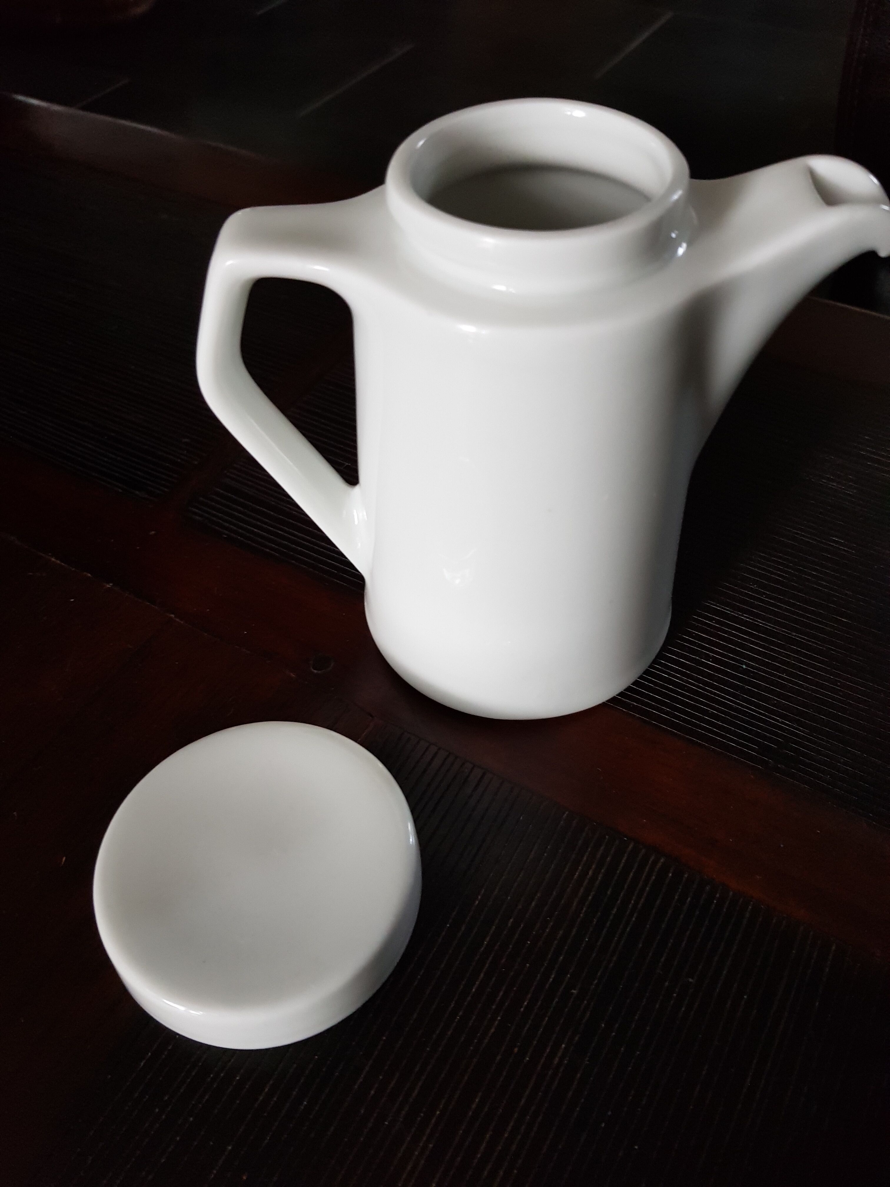 White porcelain teapot