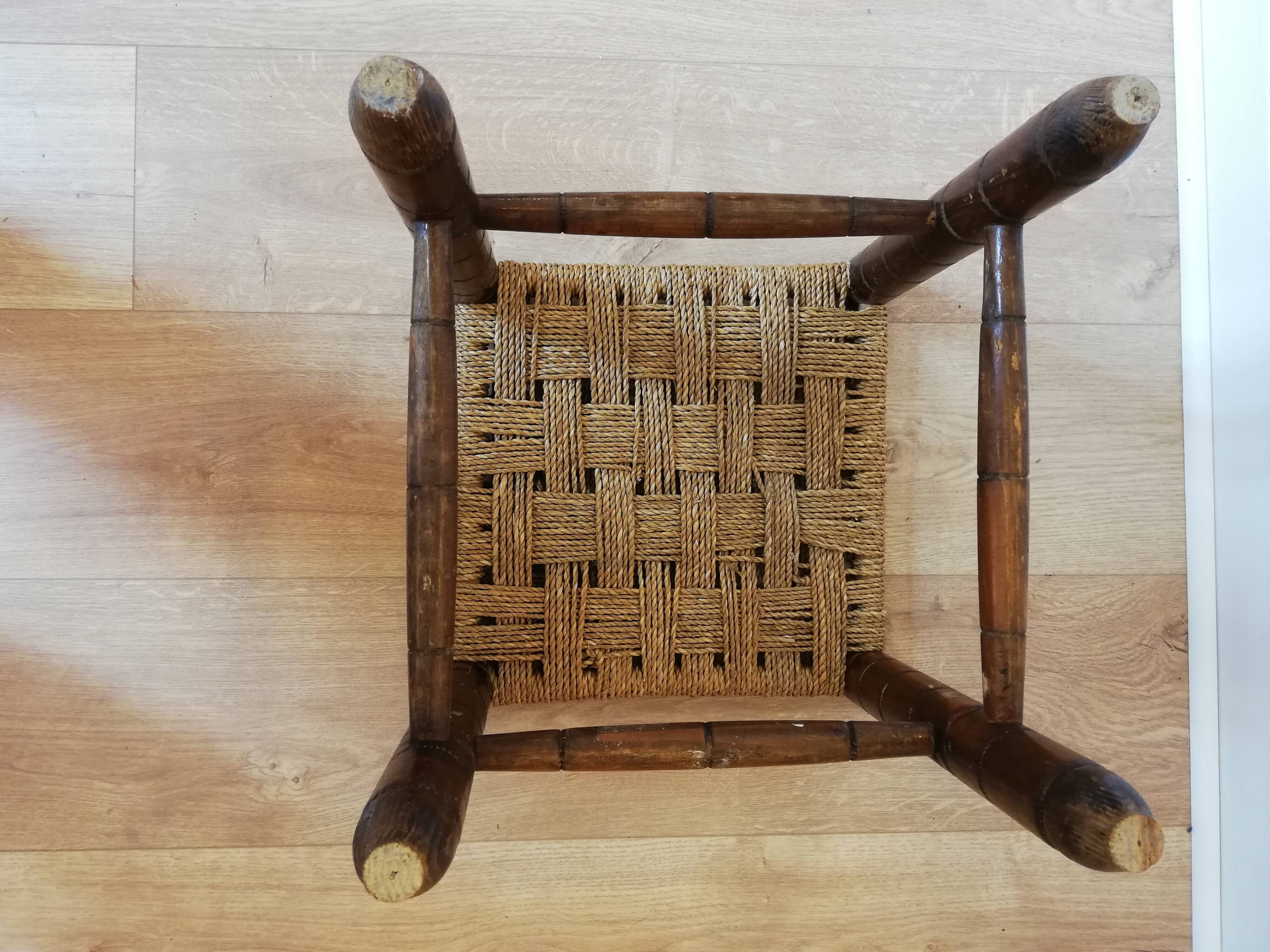 Wooden stool and rope 1950