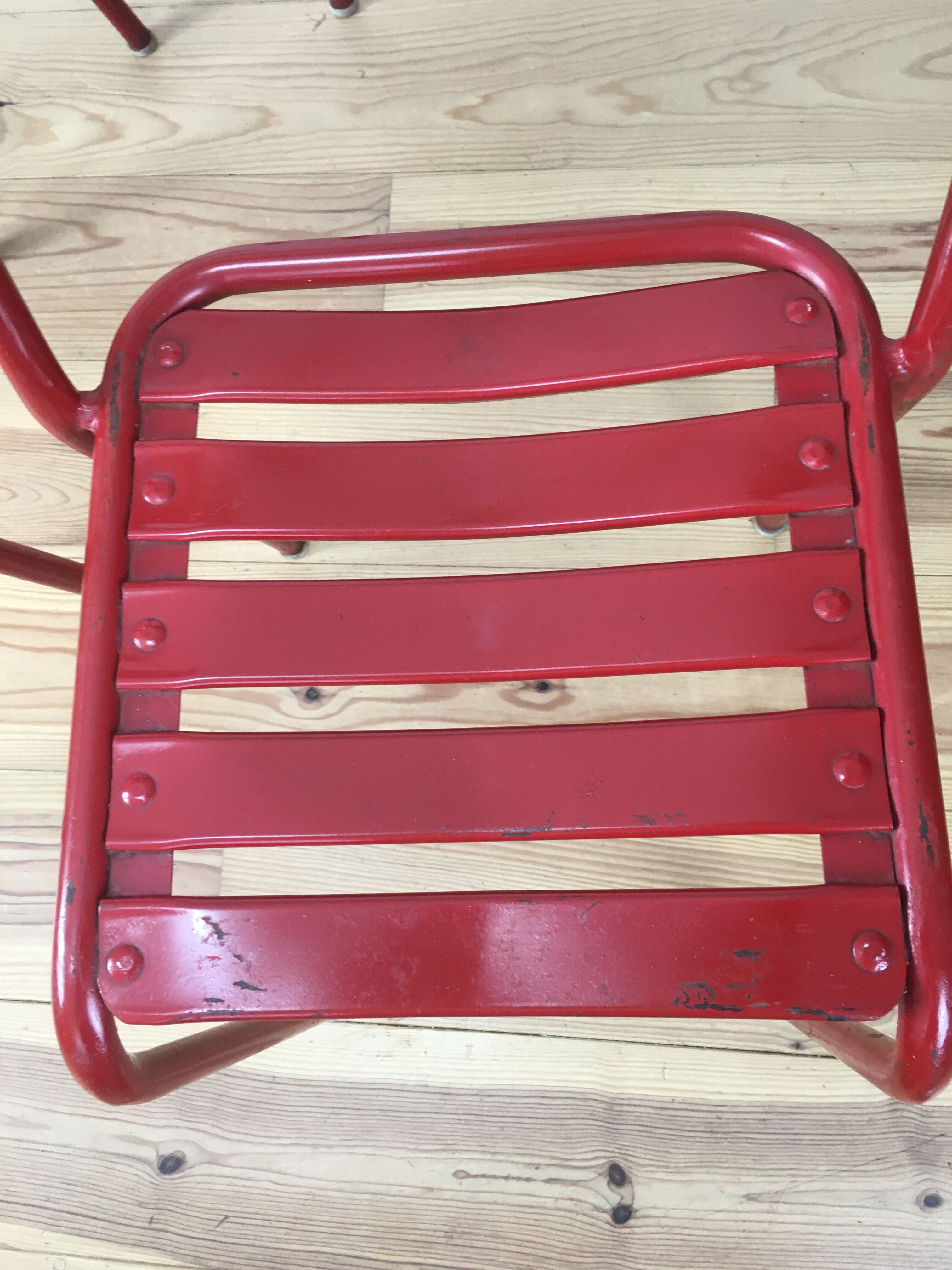 Set of 4 chairs bistro Tolix T2 industrial steel