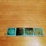 Scandinavian coffee table in teak and Briare enamels, vintage branded Bovirke