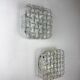 Pair of woven textured glass wall lights by Leuchten, Germany, 1970s