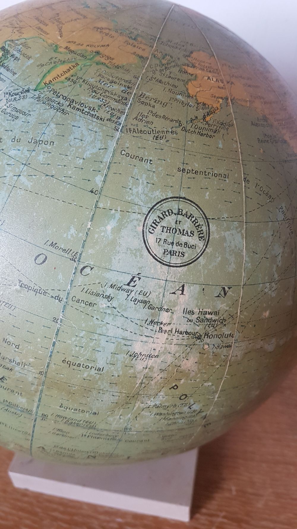 Earth globe, world map, glass and marble