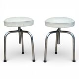 Pair of tripod workshop stools with screws from 1970.