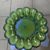 Presentation plate for stuffed eggs/oysters in studded glass