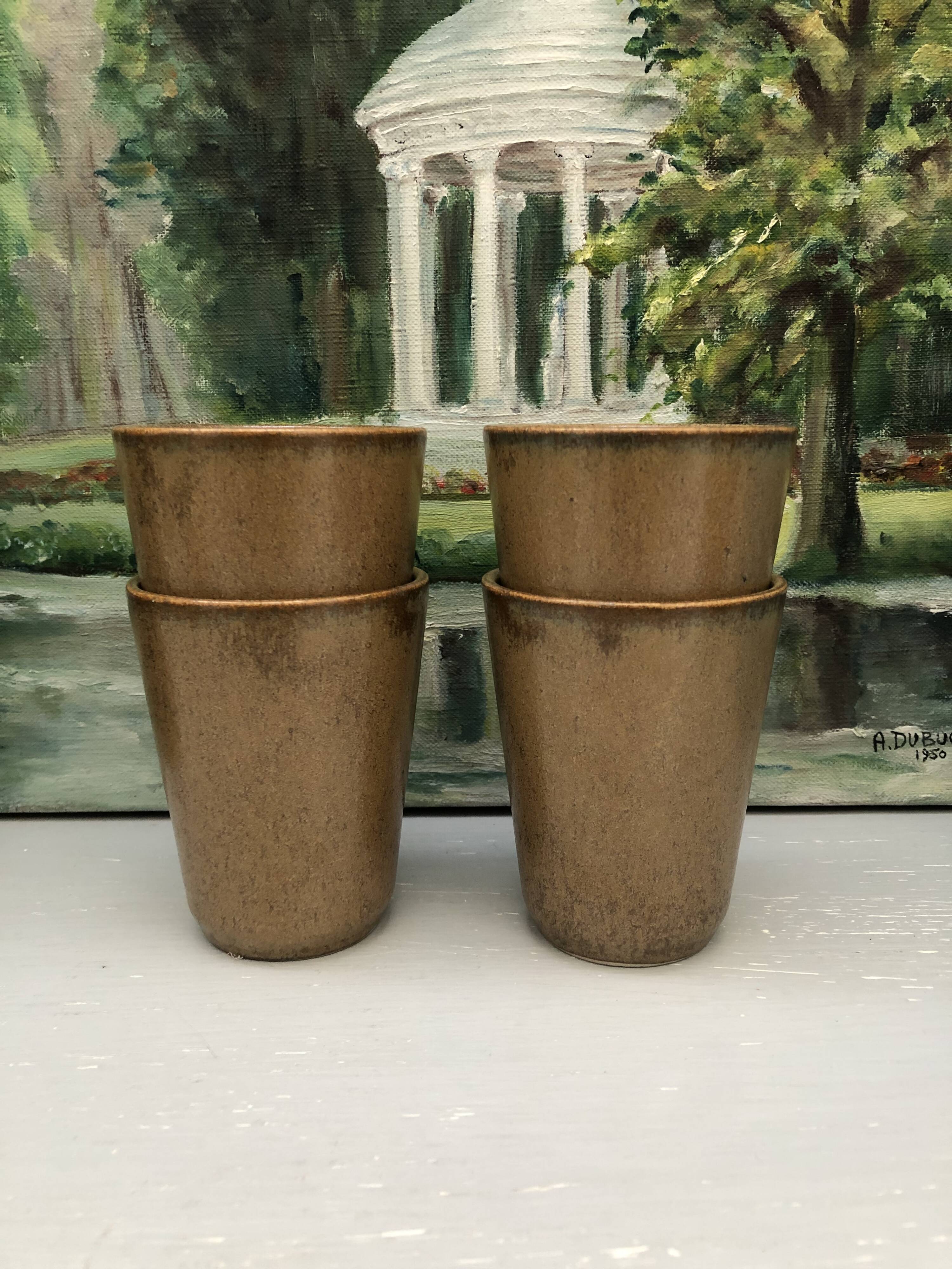 4 Mazagrans in stoneware made in France