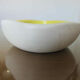 Keramos ceramic trinket tray in white and yellow, 1950s/60s