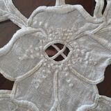 Old lace white Richelieu linen