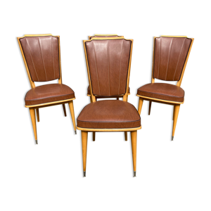 Set de 4 chaises vintage - scandinave pieds compas