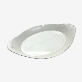 Plat oval blanc à oreilles creux 41cm