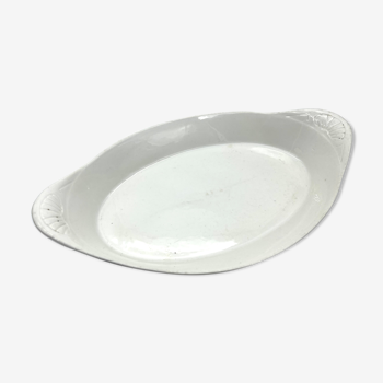 White oval dish with hollow ears 41cm