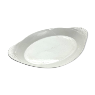 Plat oval blanc à oreilles creux 41cm