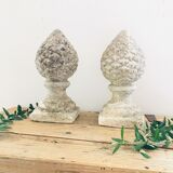 Pair of stone pine cones