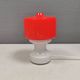 Glass table lamp, Swedish and from the 1980s, two-piece, in red/white glass