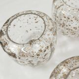 5-branch chandelier in gold and blown glass with gold sequins, 1960