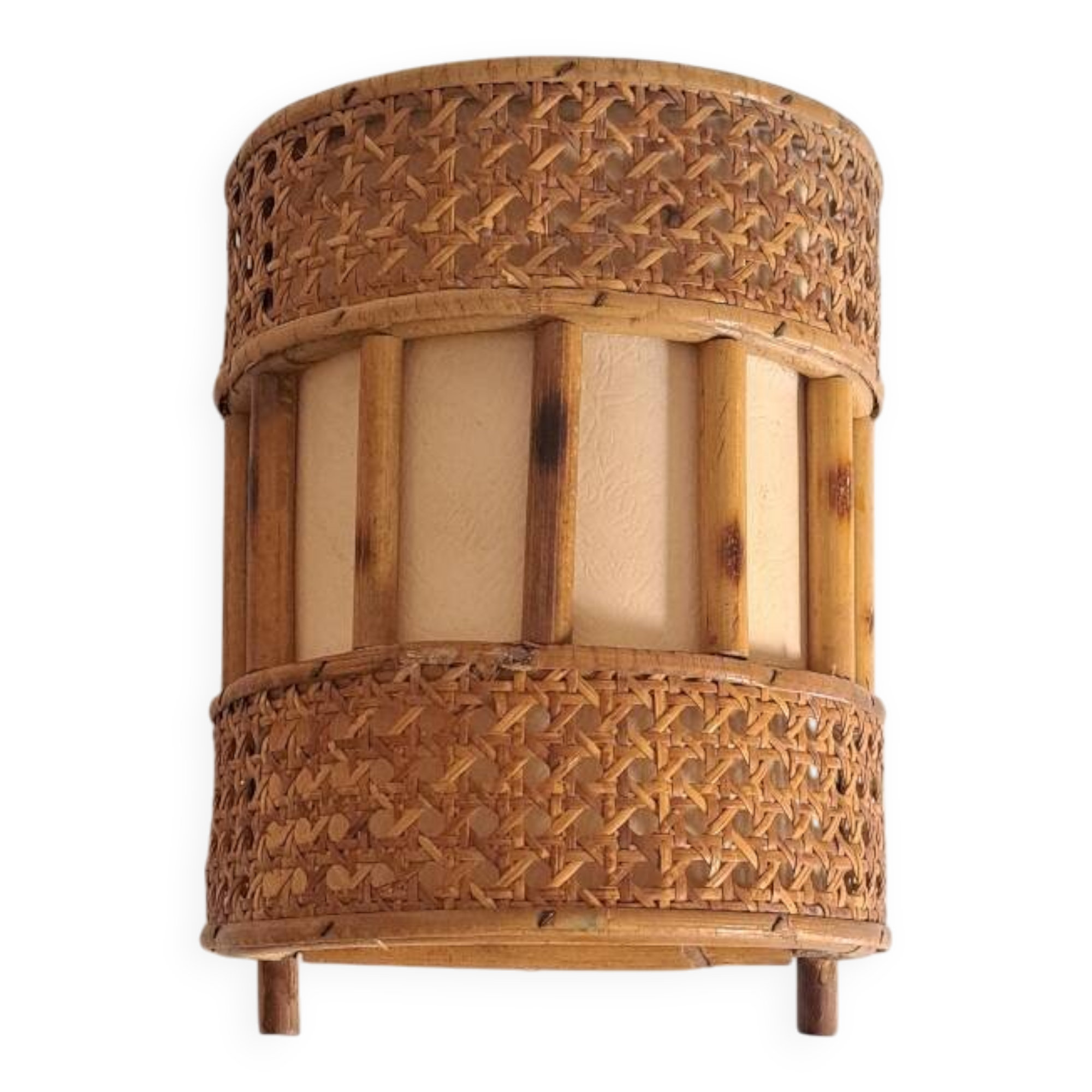 Vintage bamboo wall lamp