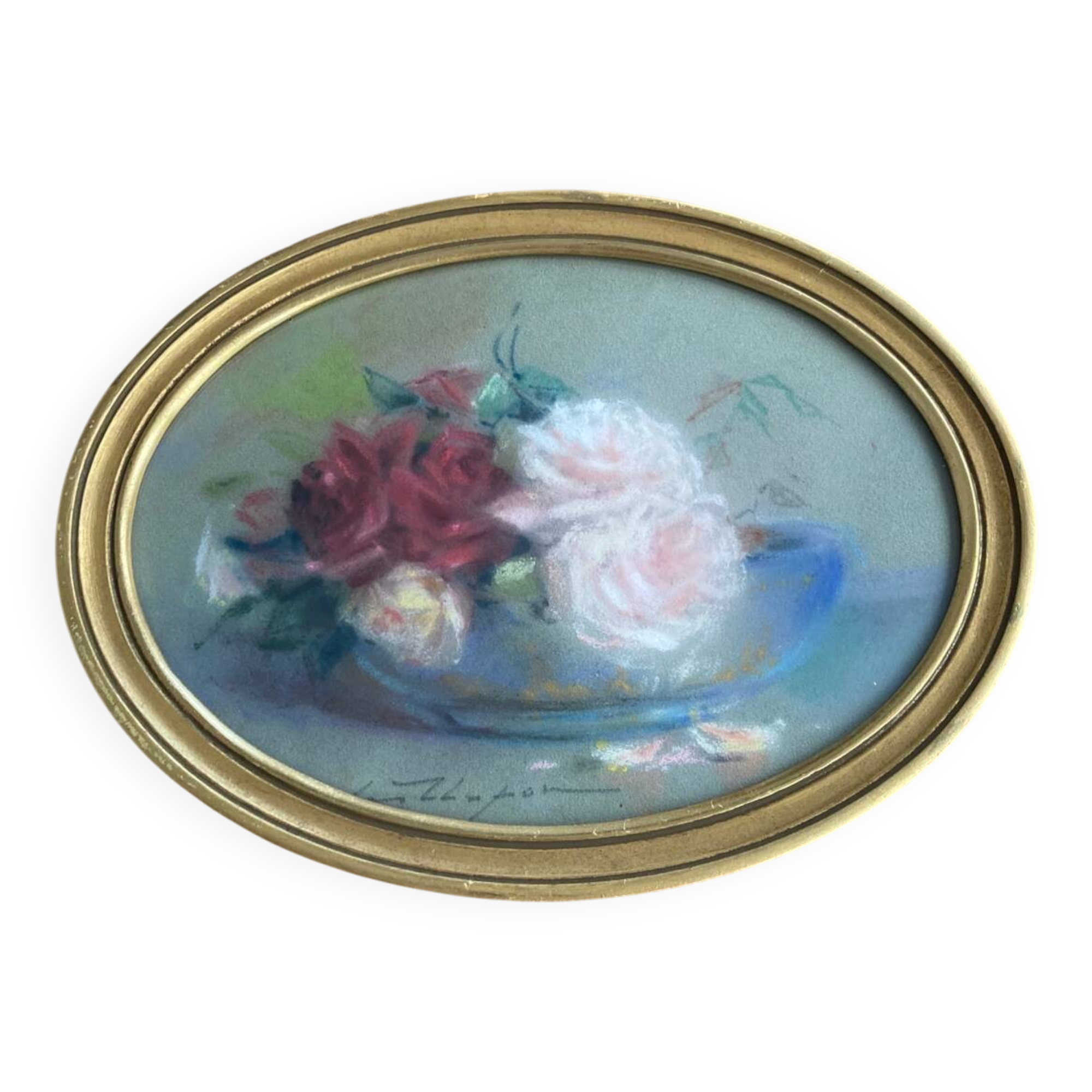 Framed pastel drawing “Roses”