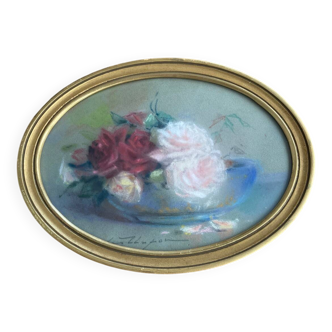 Framed pastel drawing “Roses”
