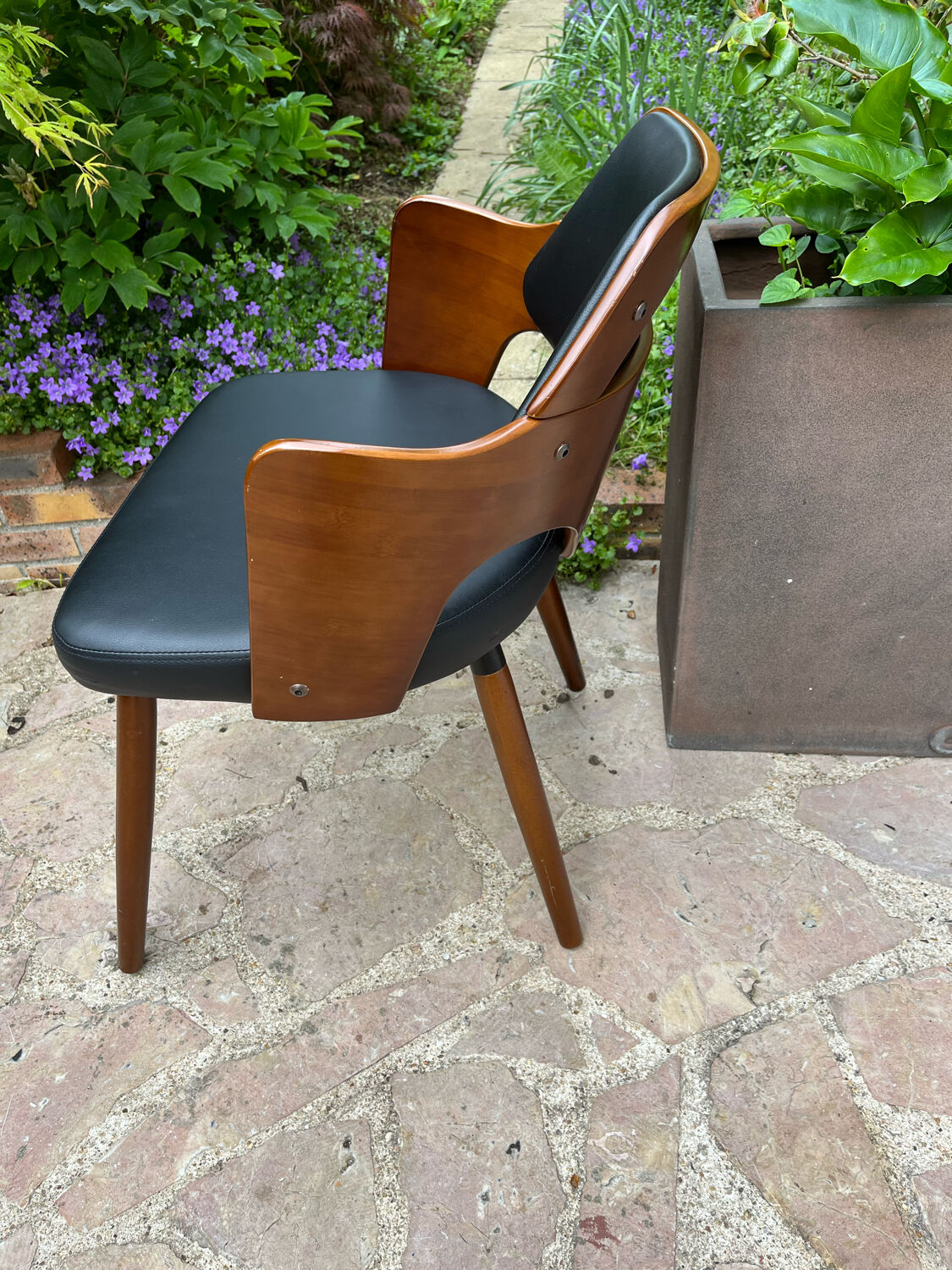 Pair of wooden armchairs