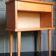 Nightstand in golden oak veneer. Around 1970.
