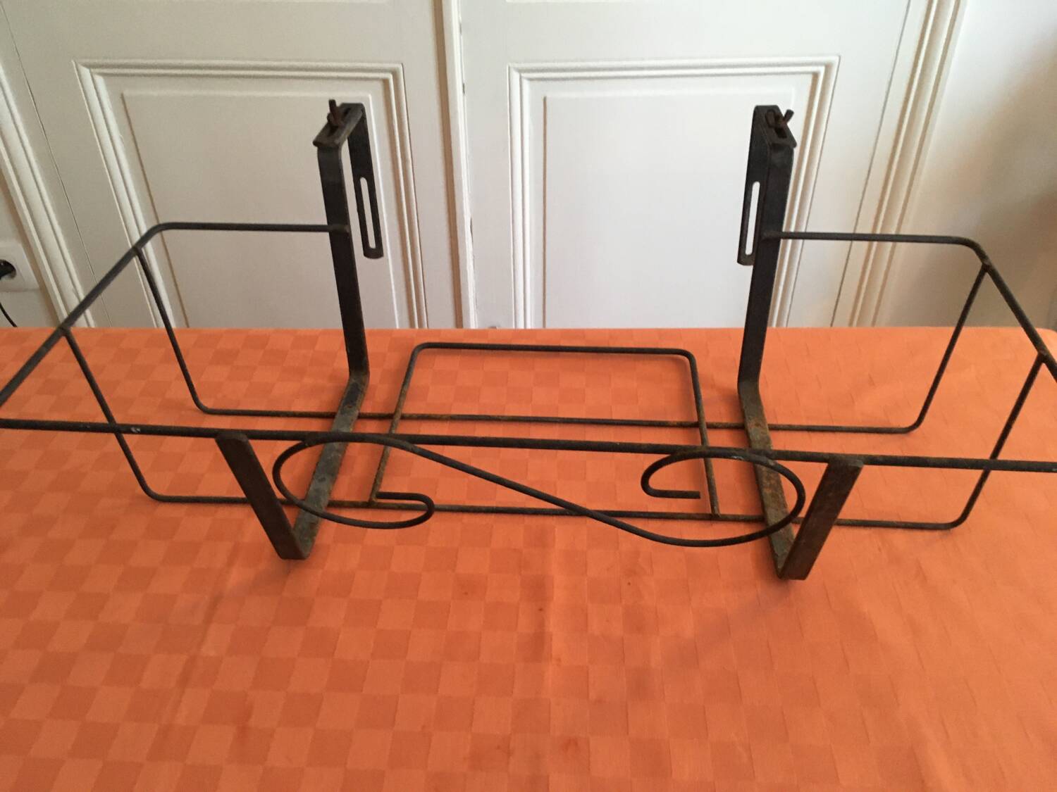 Vintage wrought iron planter.