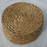 Trash has fruit in natural tied straw