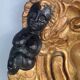 18th century carved wooden element, a cartouche surrounded by two women C478