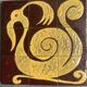 Ceramic plaque with zoomorphic pattern made up of 9 tiles.