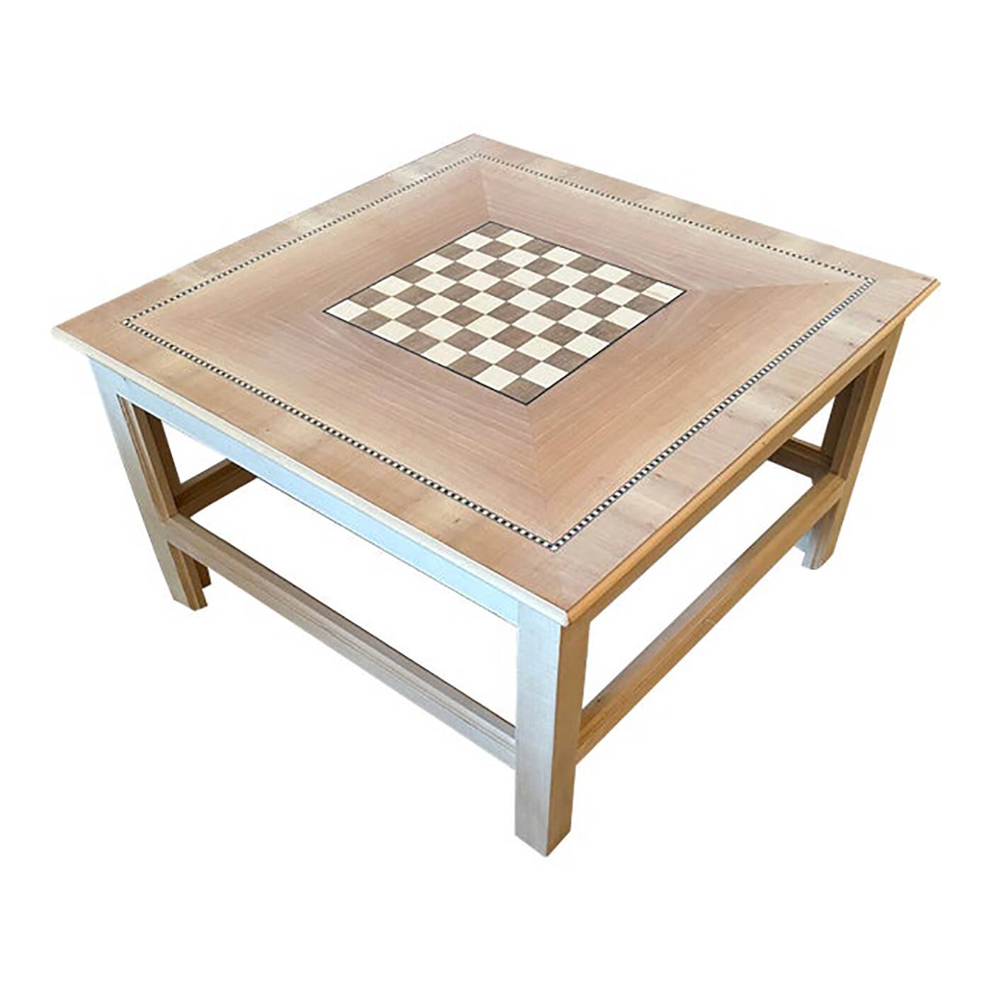 Italian Square Natural Coffee-Table With Chessboard