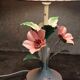 Bouquet lamp to table in vintage painted sheet vinyl lampshade