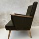 Pair of vintage wooden and fabric armchairs from the 1960s.