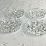 Series of 4 vintage glass coasters