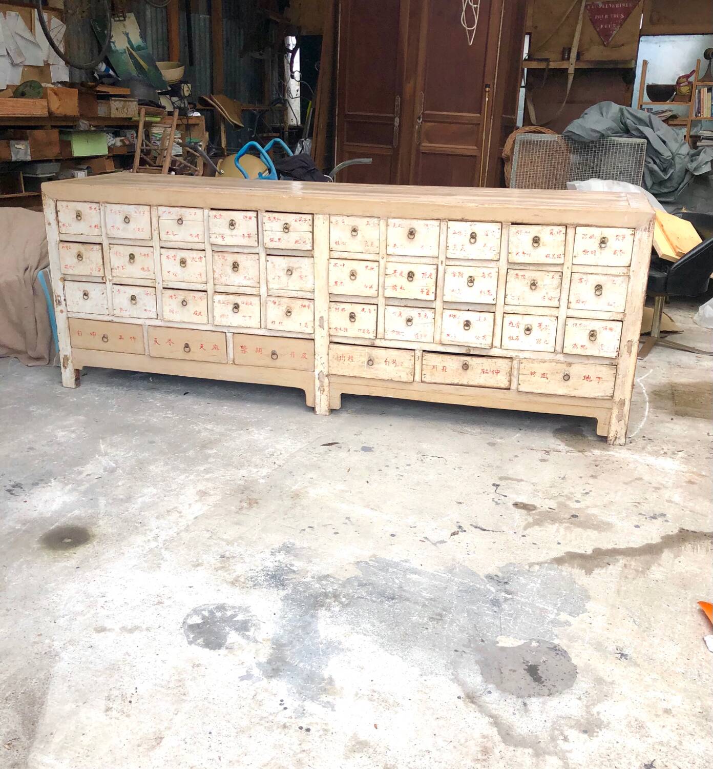 Large antique Chinese apothecary furniture sideboard