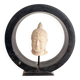 Sculpture Buddha Head in Reconstituted Stone on Khmer Thai Ring Base