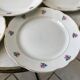 set of 6 flat plates Digoin Sarreguemines small flowers 50s