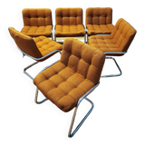 Suite de 6 fauteuils storm d'Yves Christin, airborne 1970