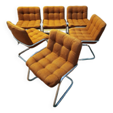 Suite of 6 armchairs airborne storm yves christin

1970's