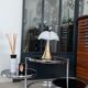 Table basse ronde en verre et chrome vintage