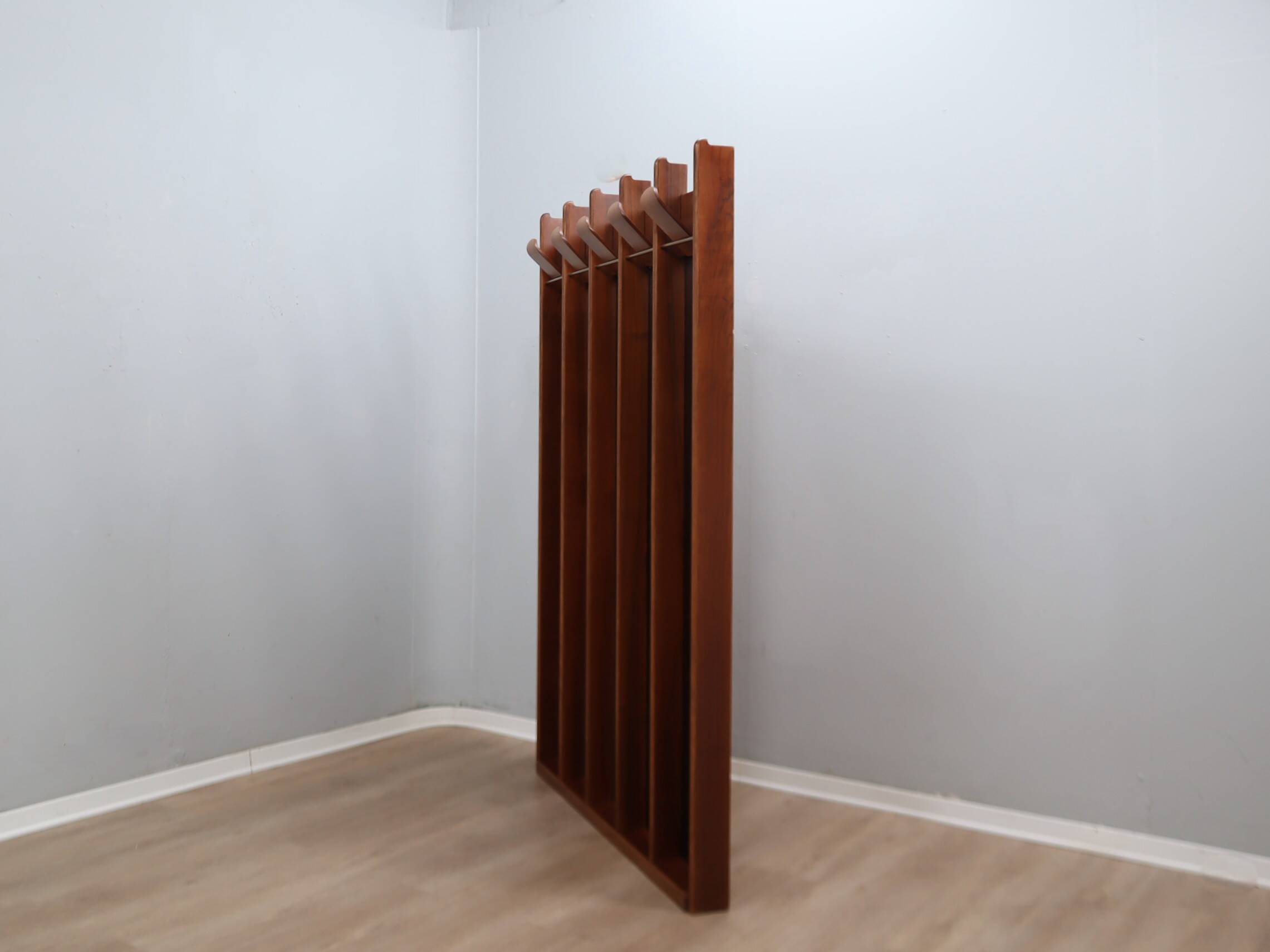 Vintage 1970s La Moderna Wood Entryway coat rack with mirrors