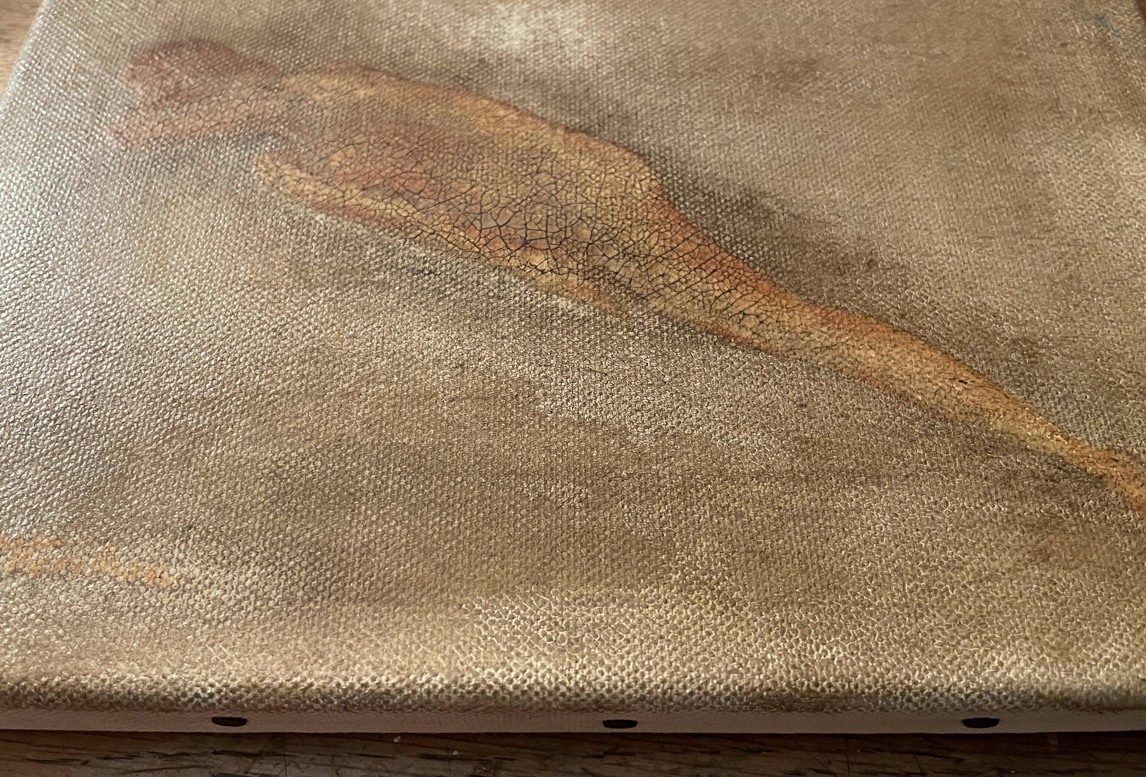 Signed oil on canvas painting "woman lying on her stomach"