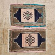 Set of 2 vintage handmade Turkish rugs 51x82 cm