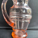 Service for 4 people - Art Deco - Glass or 1/2 pink crystal blown and cut