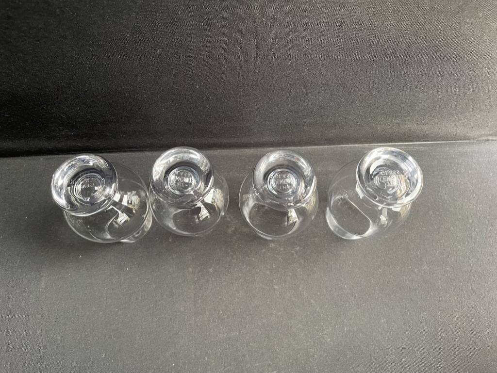 4 crystal whiskey glasses stamped “The Glencairn Glass”