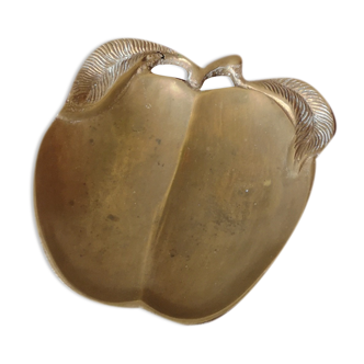 Vide-poche pomme en laiton doré des années 60