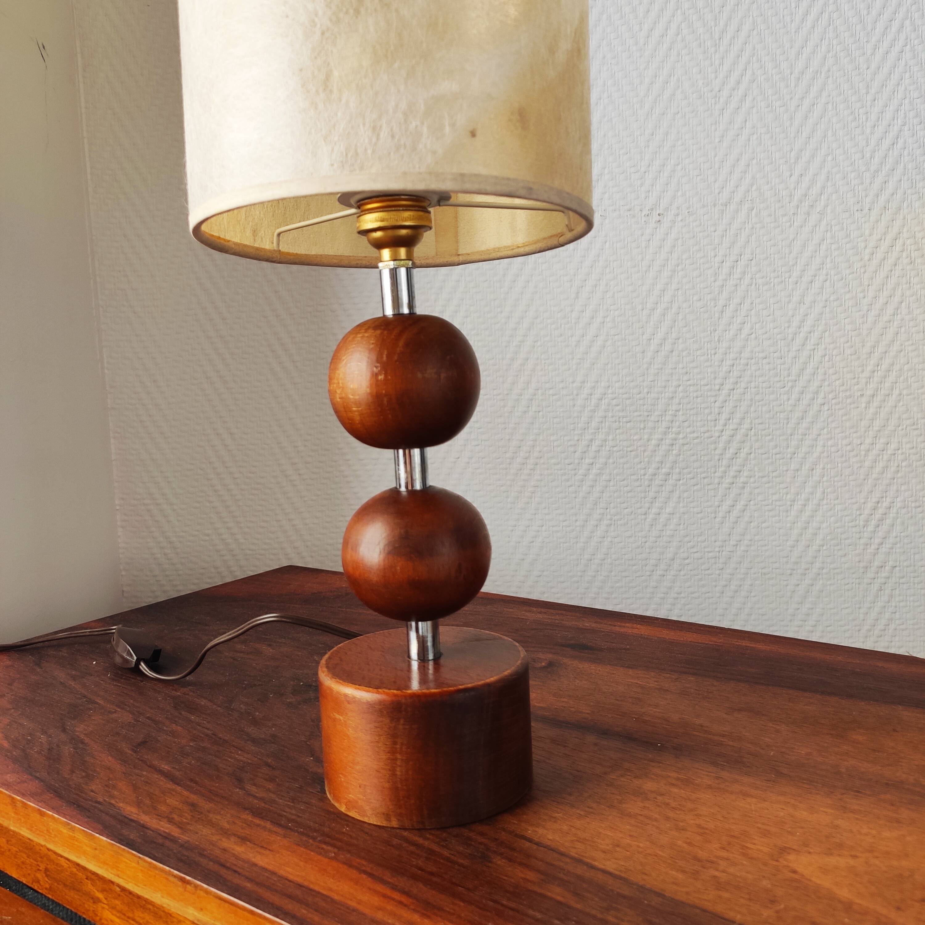 Scandinavian wooden lamp 1960