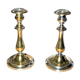 Antique candle holders in christofle brass punched gold