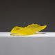 Coupe coquillage en verre murano jaune, luigi mellara, 1970s